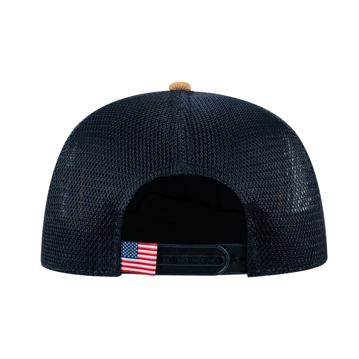 Unisex V2 Embroidered The Pheasant, 5-Panel Trucker Hat, Light Brown/Black, Adjustable Fit