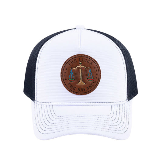 Libra Zodiac V2 5-Panel Trucker Hat with White front and Black back