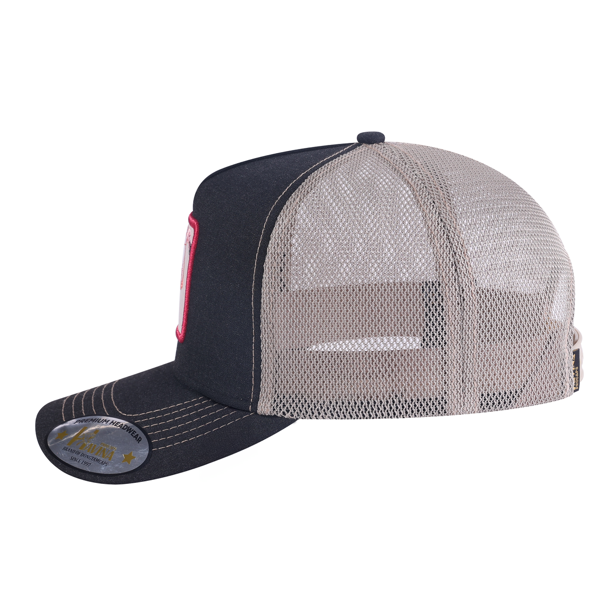 Unisex Embroidered The Flamingo, 5-Panel Trucker Hat, Black, Black-K11237, Adjustable Fit