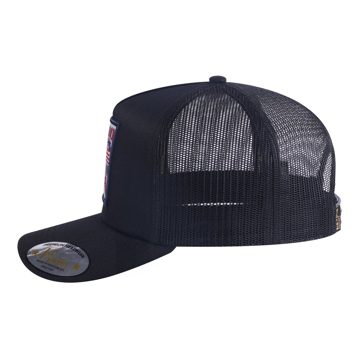 Unisex Embroidered The Bear, 5-Panel Trucker Hat, Black, Adjustable Fit