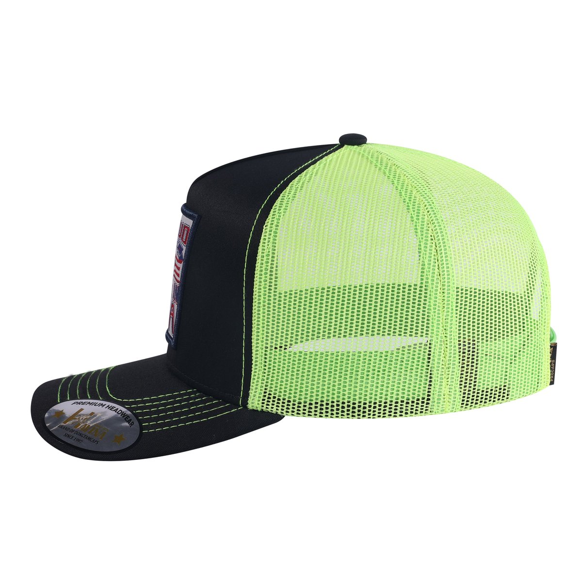 Unisex Embroidered The Bear, 5-Panel Trucker Hat, Black, Black-G11239, Adjustable Fit