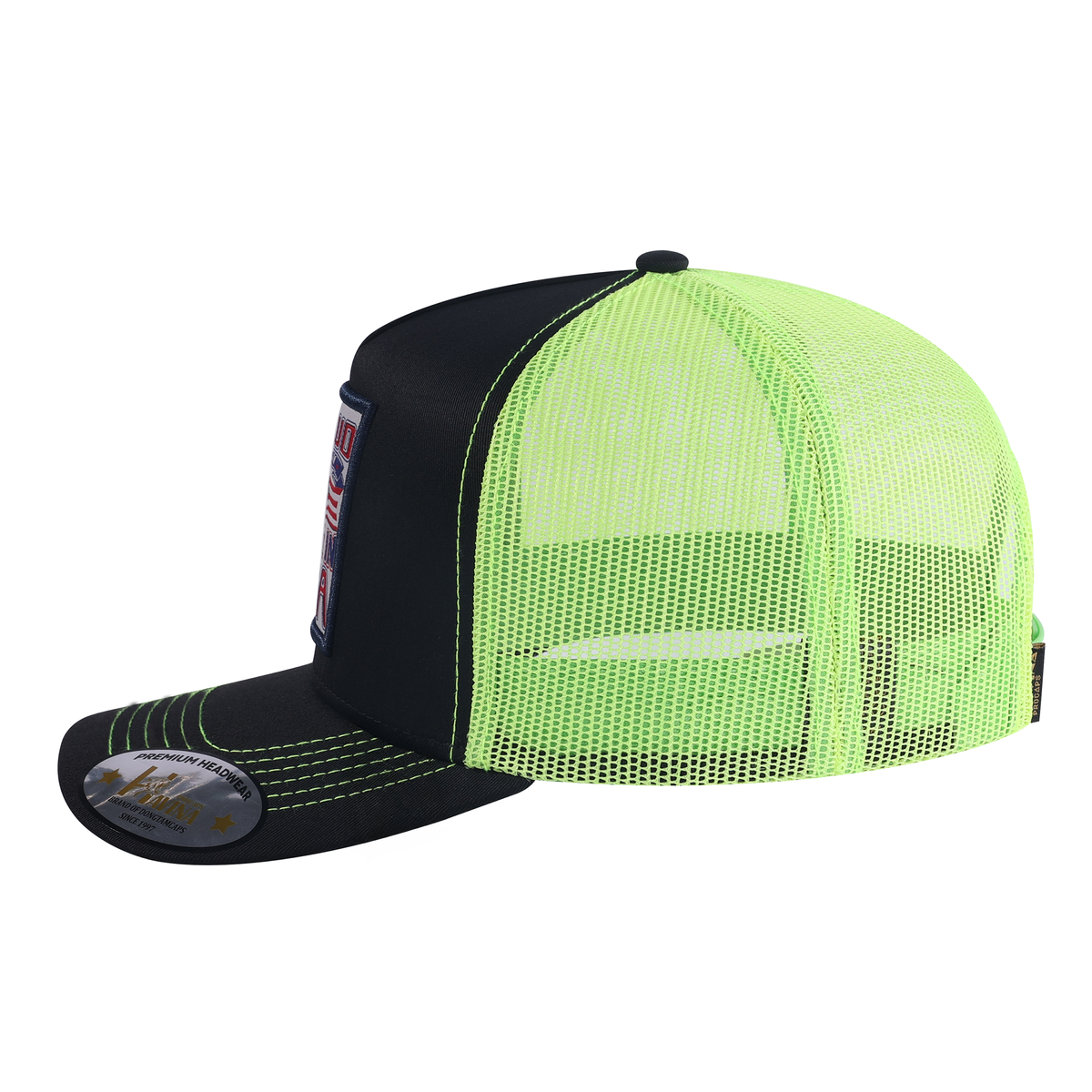 Unisex Embroidered Proud To Say Made In Usa, 5-Panel Trucker Hat, Black, Black-G11239, Adjustable Fit