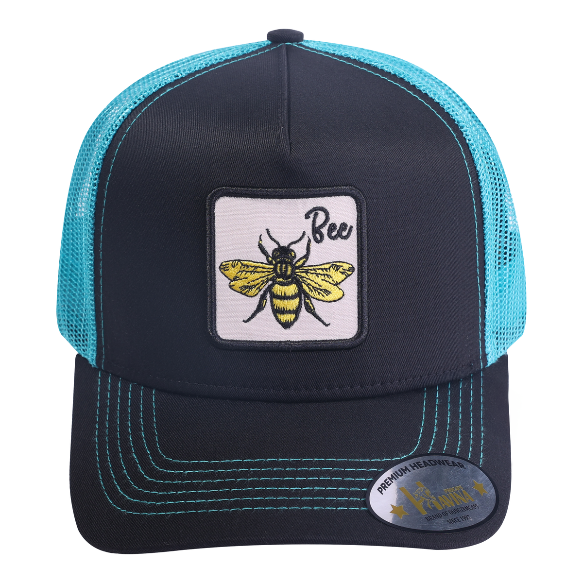 Unisex Embroidered The Bee, 5-Panel Trucker Hat, Black, Black-G11249, Adjustable Fit