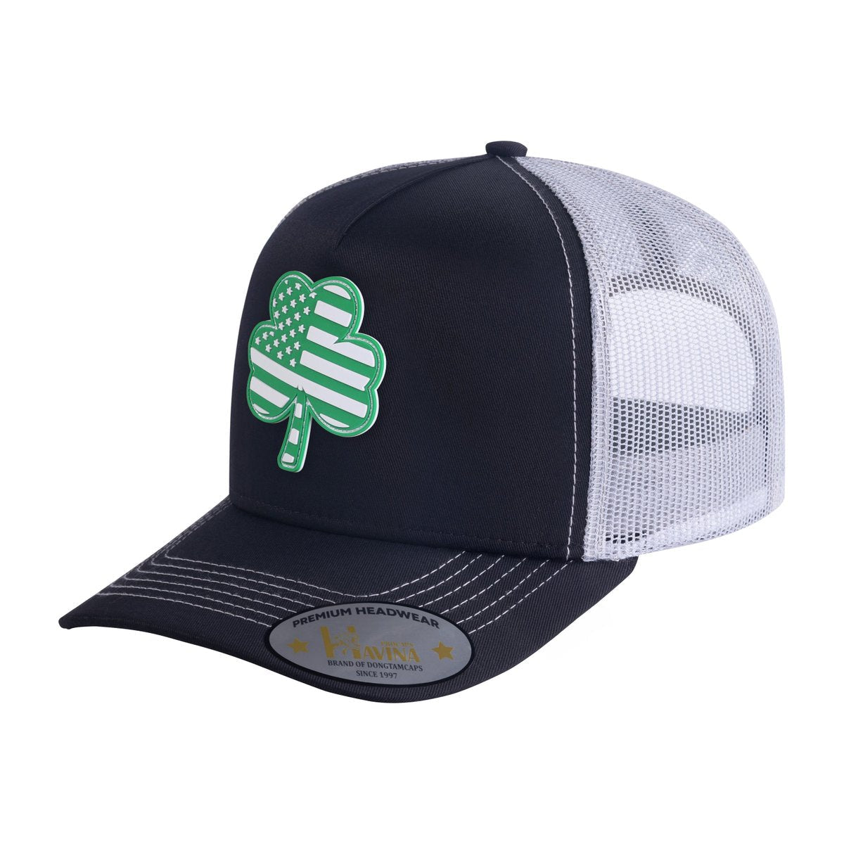 St. Patrick's Day Four Leaf Shamrock 5-Panel Trucker Hat
