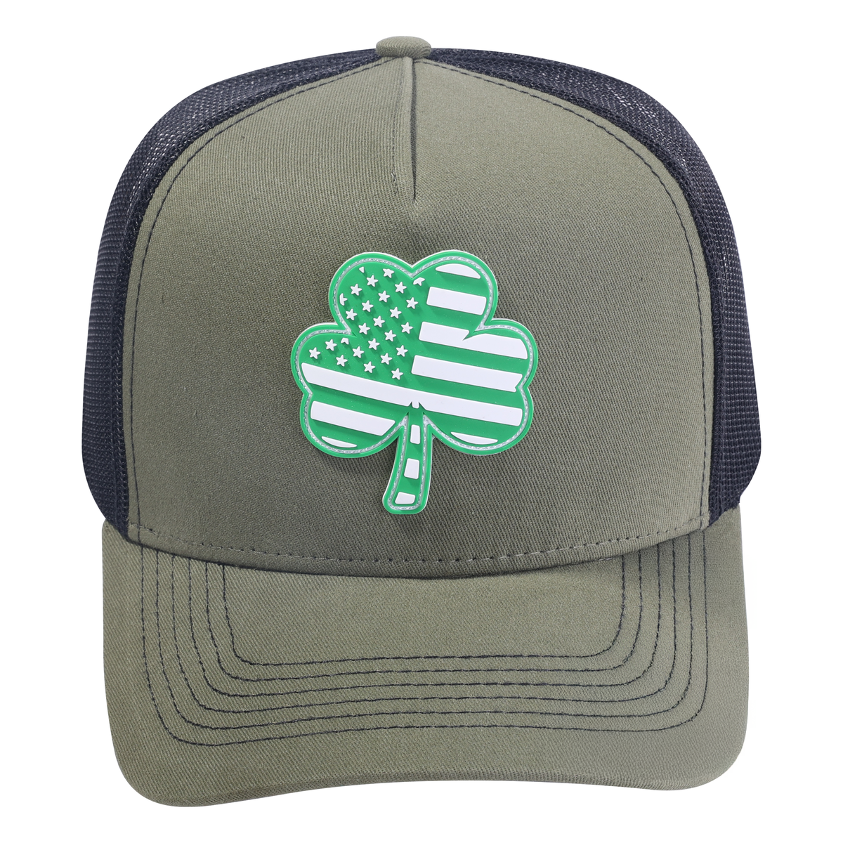 St. Patrick's Day Four Leaf Shamrock 5-Panel Trucker Hat