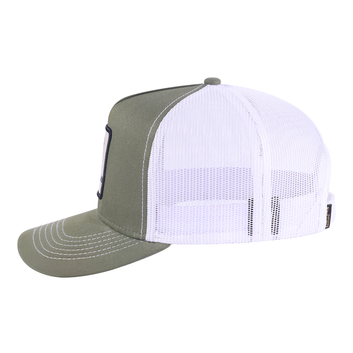 Unisex Embroidered The Cool Dog, 5-Panel Trucker Hat, Olive Green, Olive Green-W, Adjustable Fit
