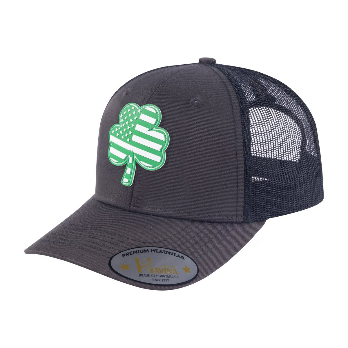 St. Patrick's Day Four Leaf Shamrock 6-Panel Trucker Hat