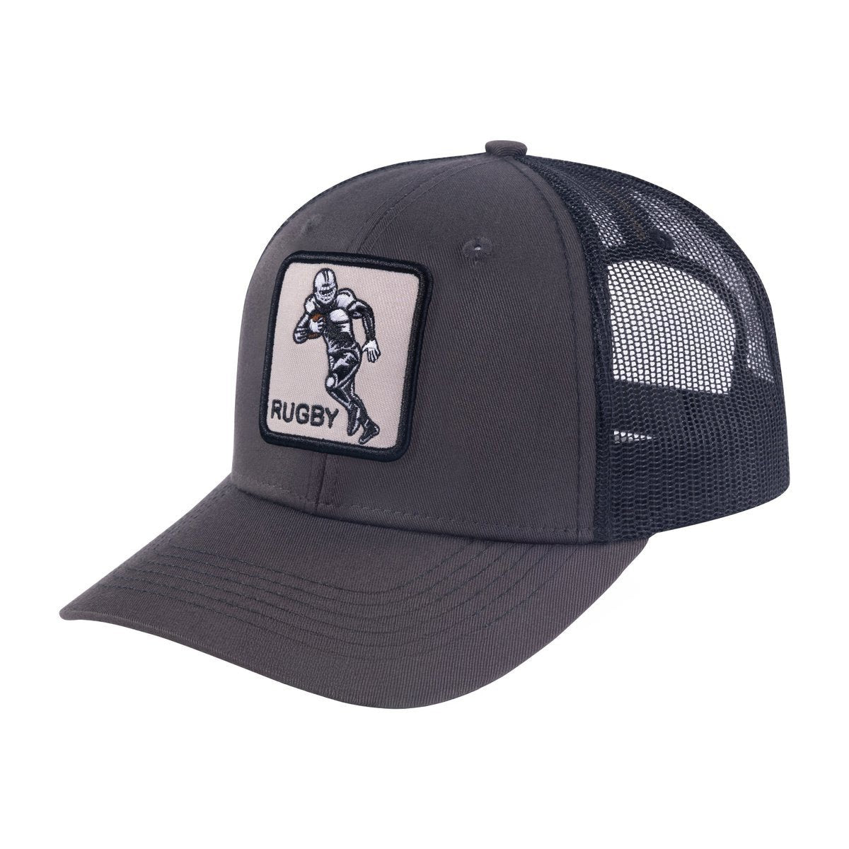 Unisex Embroidered Golf, 6-Panel Trucker Hat, Dark Grey/Black, Adjustable Fit