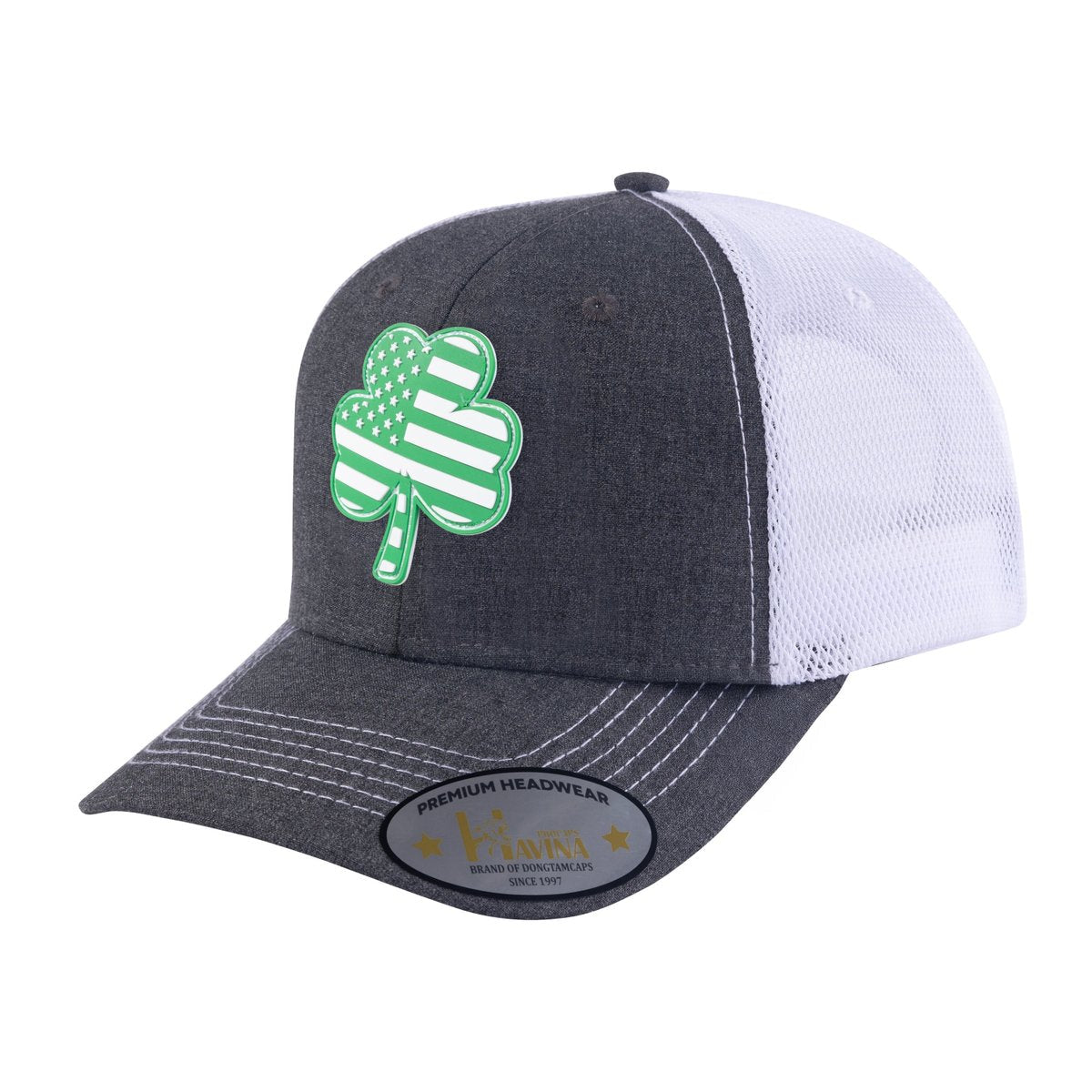 St. Patrick's Day Four Leaf Shamrock 6-Panel Trucker Hat