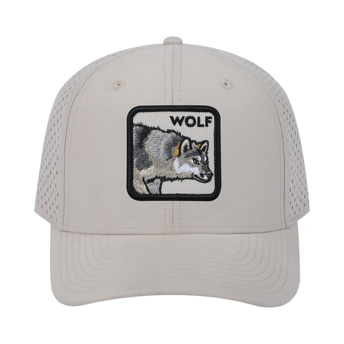 Wolf 6-Panel Microfiber Laser Hole Trucker Hat