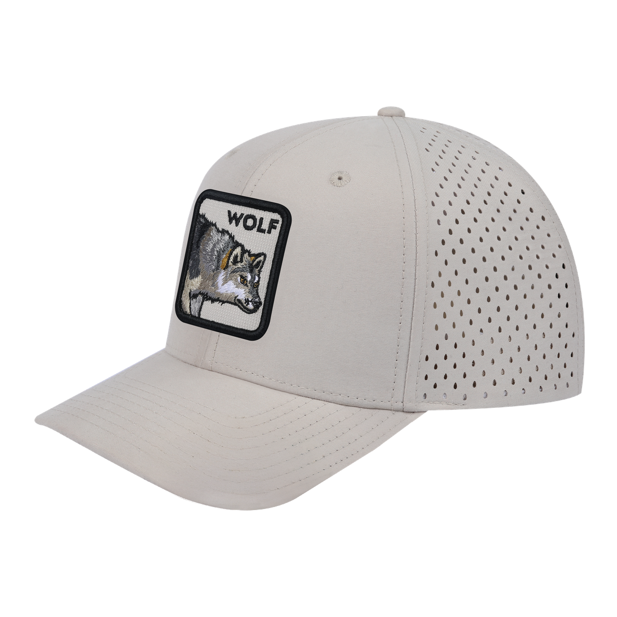Wolf 6-Panel Microfiber Laser Hole Trucker Hat