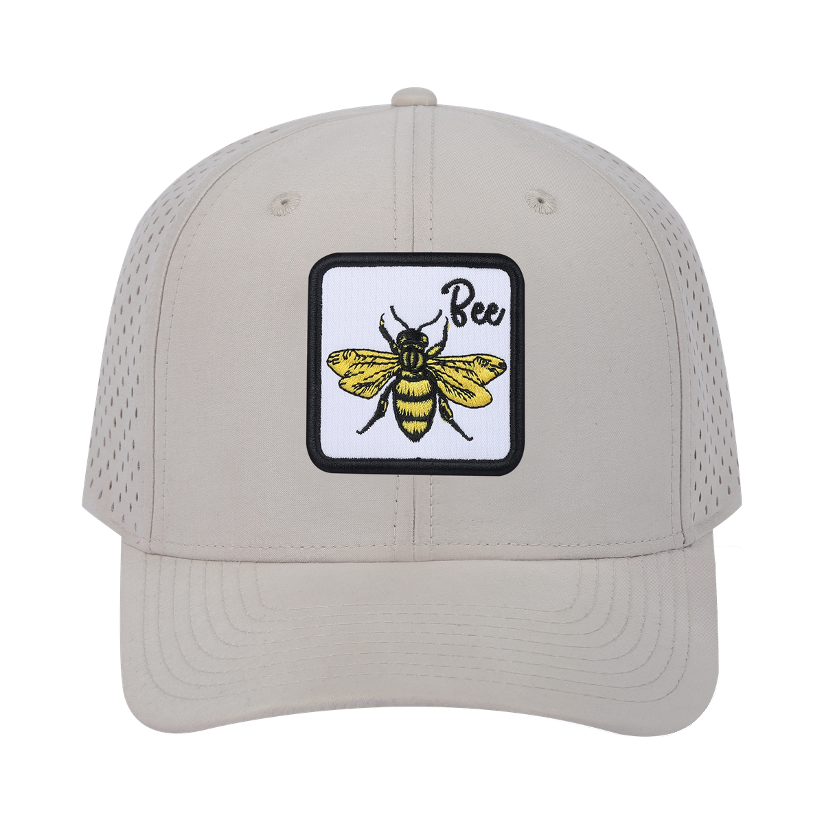 Bee 6-Panel Microfiber Laser Hole Trucker Hat
