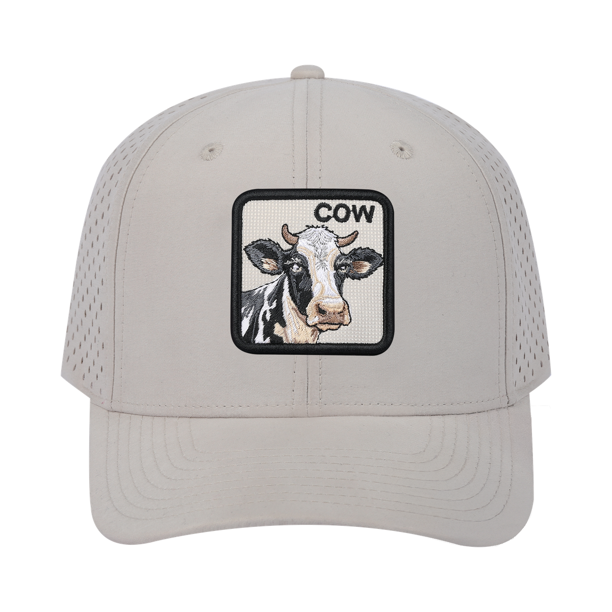 Cow 6-Panel Microfiber Laser Hole Trucker Hat