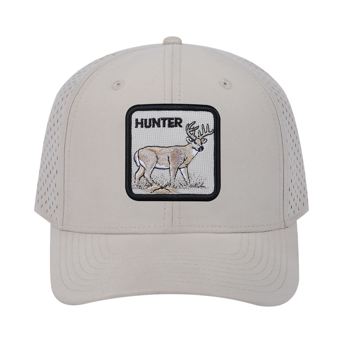 Hunter 6-Panel Microfiber Laser Hole Trucker Hat