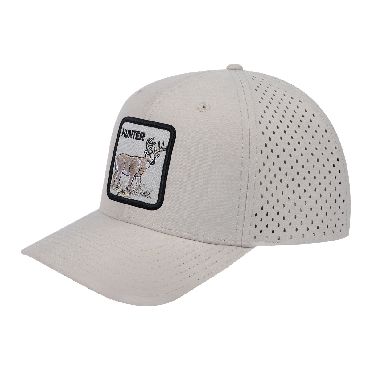 Hunter 6-Panel Microfiber Laser Hole Trucker Hat