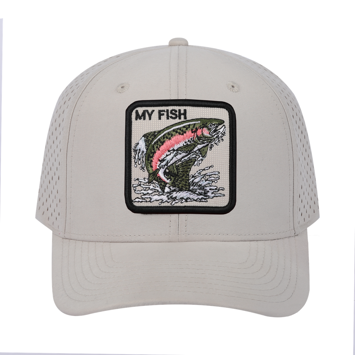 My Fish 6-Panel Microfiber Laser Hole Trucker Hat