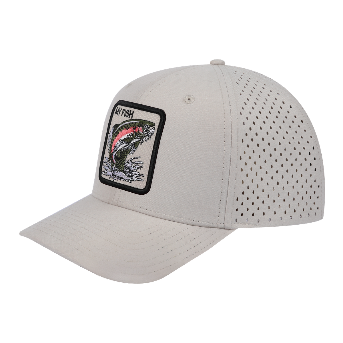 My Fish 6-Panel Microfiber Laser Hole Trucker Hat