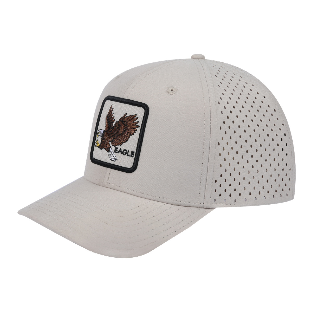 Eagle 6-Panel Microfiber Laser Hole Trucker Hat