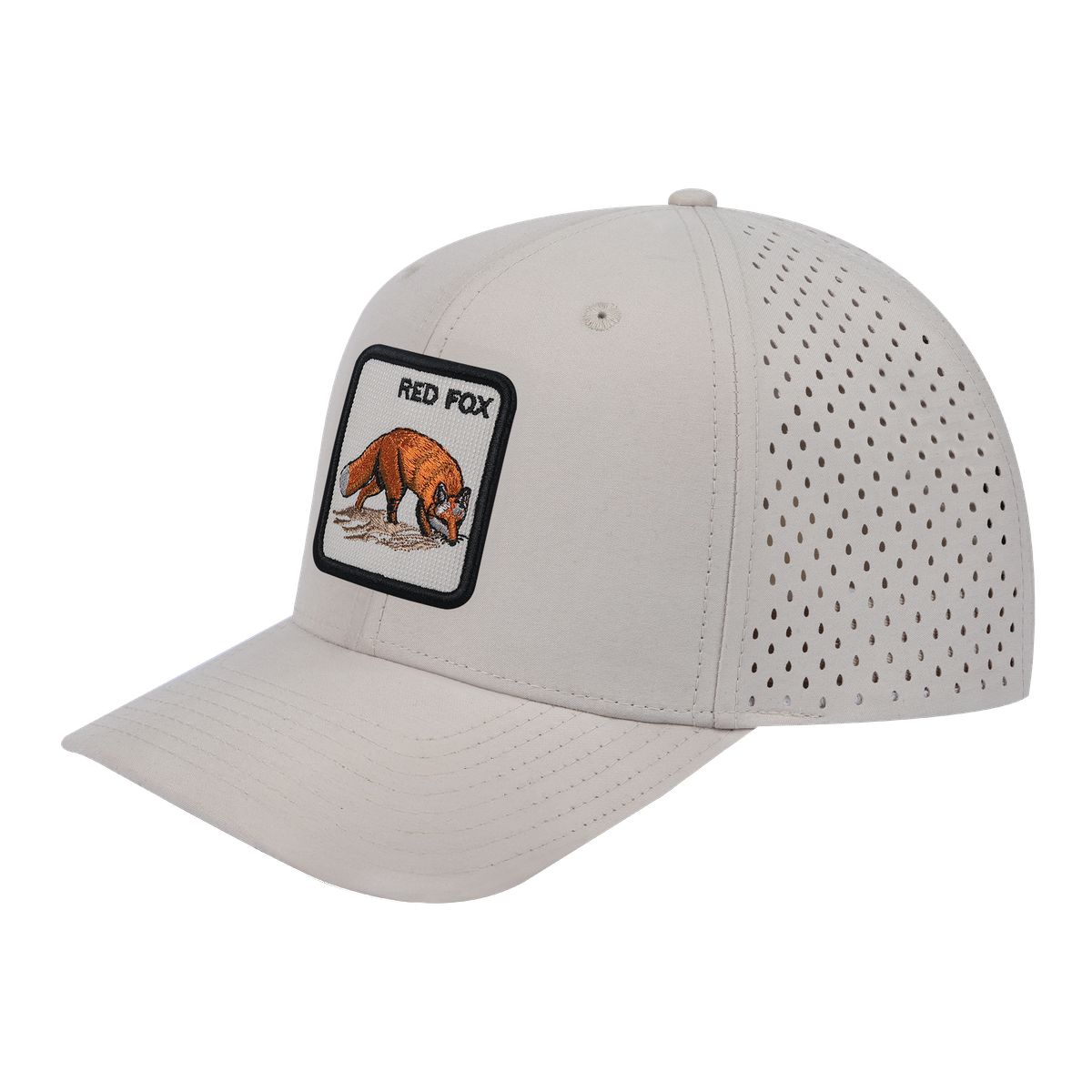 Red Fox 6-Panel Microfiber Laser Hole Trucker Hat