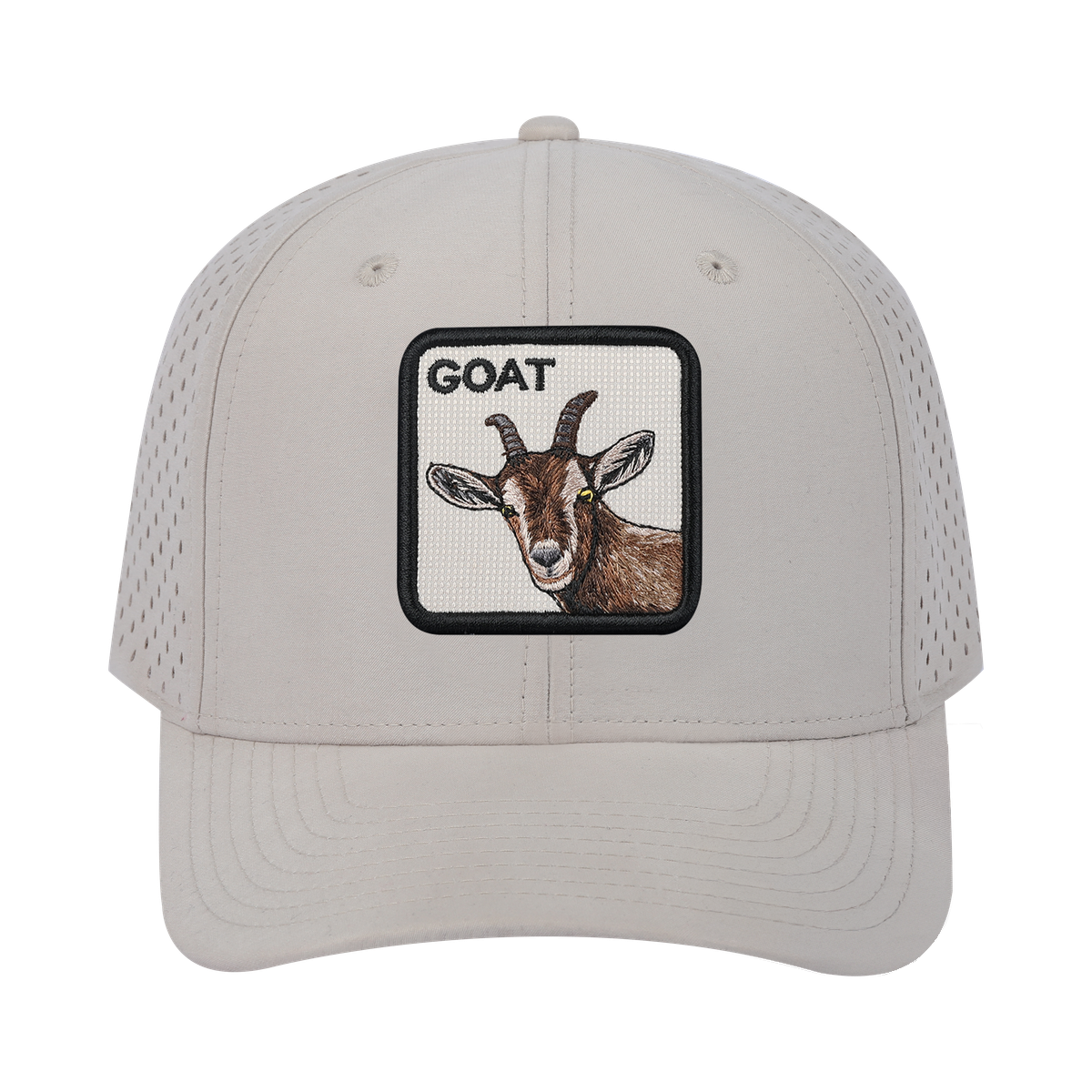 Goat 6-Panel Microfiber Laser Hole Trucker Hat