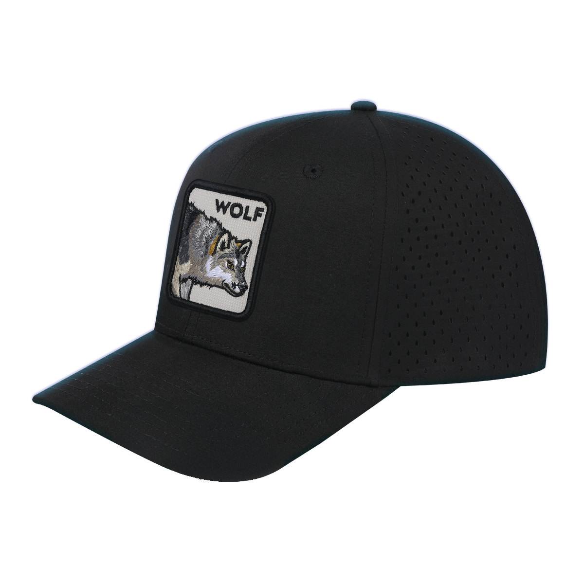 Wolf 6-Panel Microfiber Laser Hole Trucker Hat