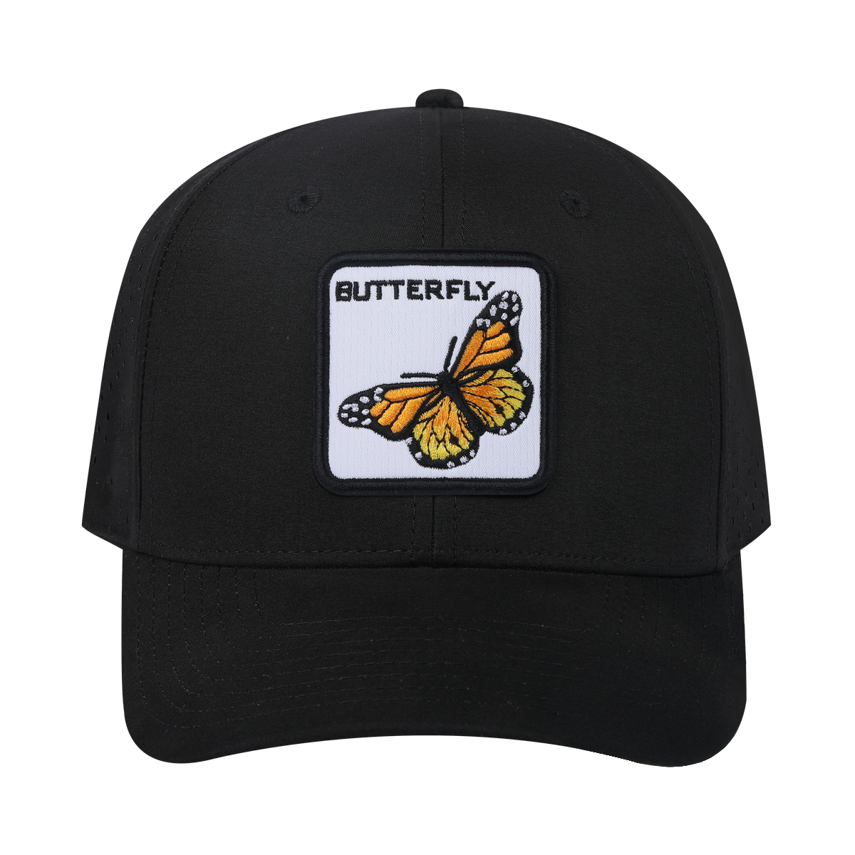 Butterfly 6-Panel Microfiber Laser Hole Trucker Hat