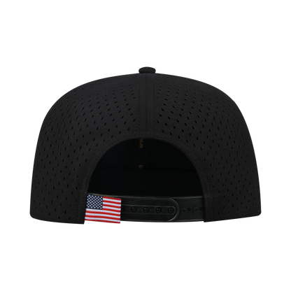 Cool Dog 6-Panel Microfiber Laser Hole Trucker Hat with Black front and Black back