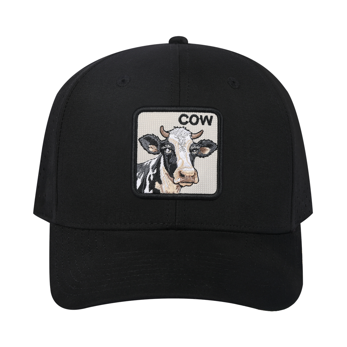 Cow 6-Panel Microfiber Laser Hole Trucker Hat