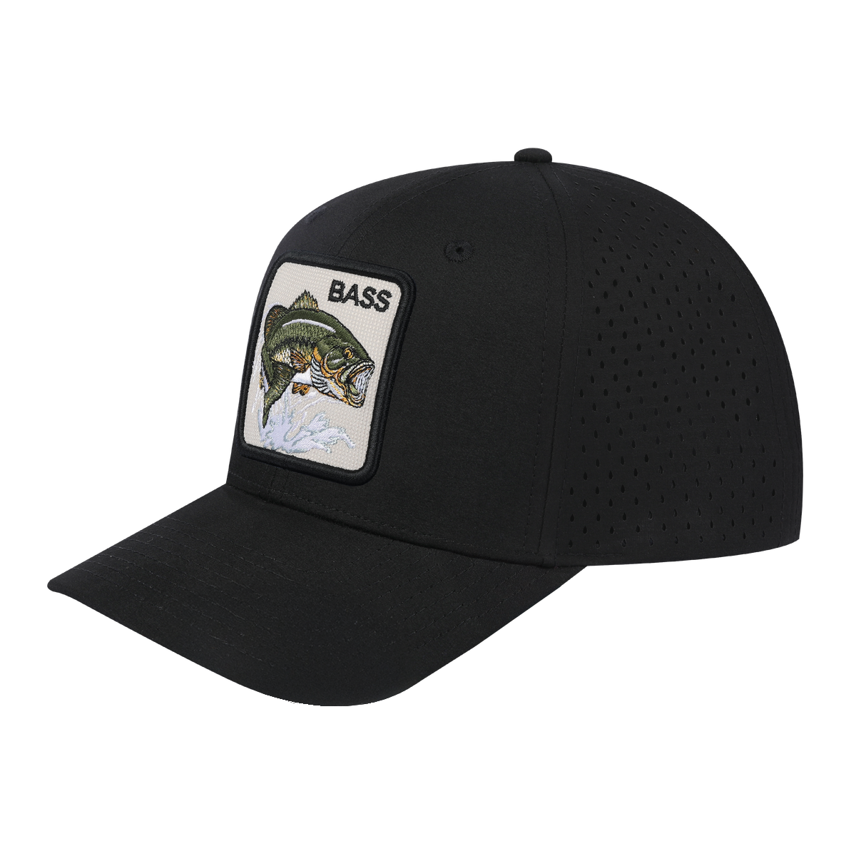 Bass 6-Panel Microfiber Laser Hole Trucker Hat