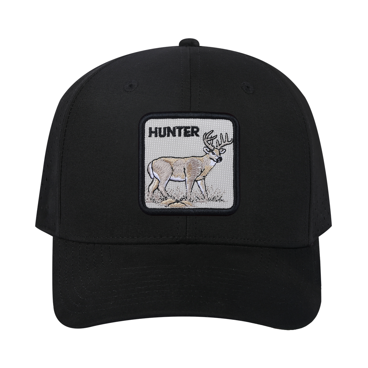 Hunter 6-Panel Microfiber Laser Hole Trucker Hat
