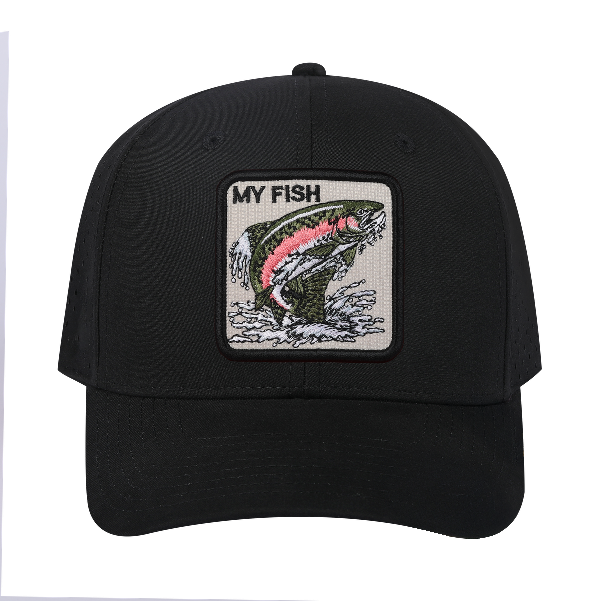 My Fish 6-Panel Microfiber Laser Hole Trucker Hat