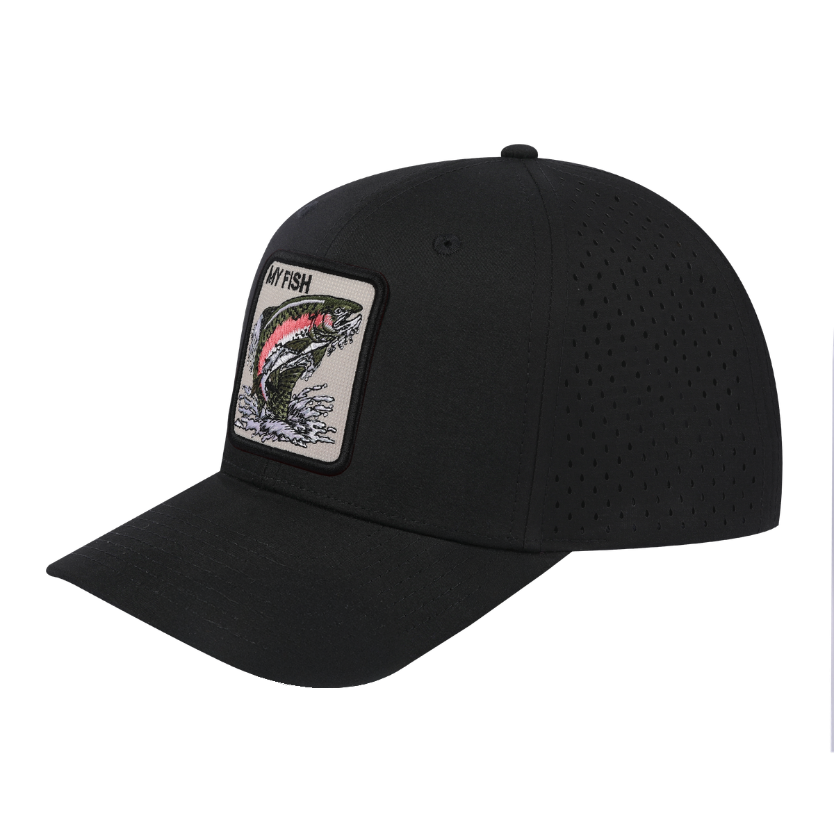 My Fish 6-Panel Microfiber Laser Hole Trucker Hat