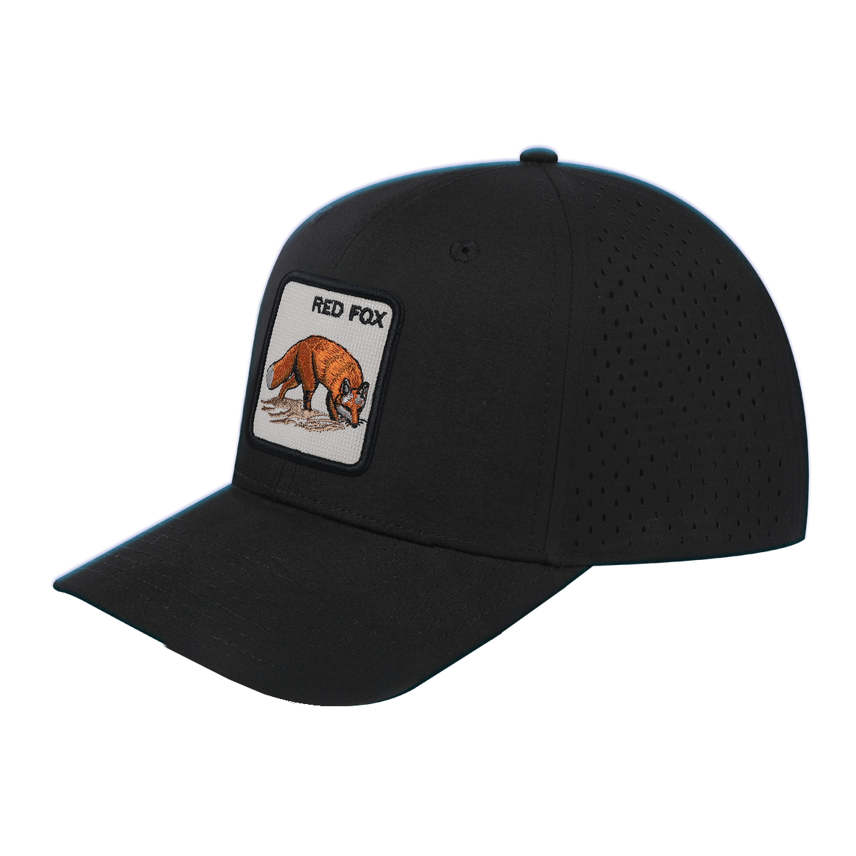 Red Fox 6-Panel Microfiber Laser Hole Trucker Hat