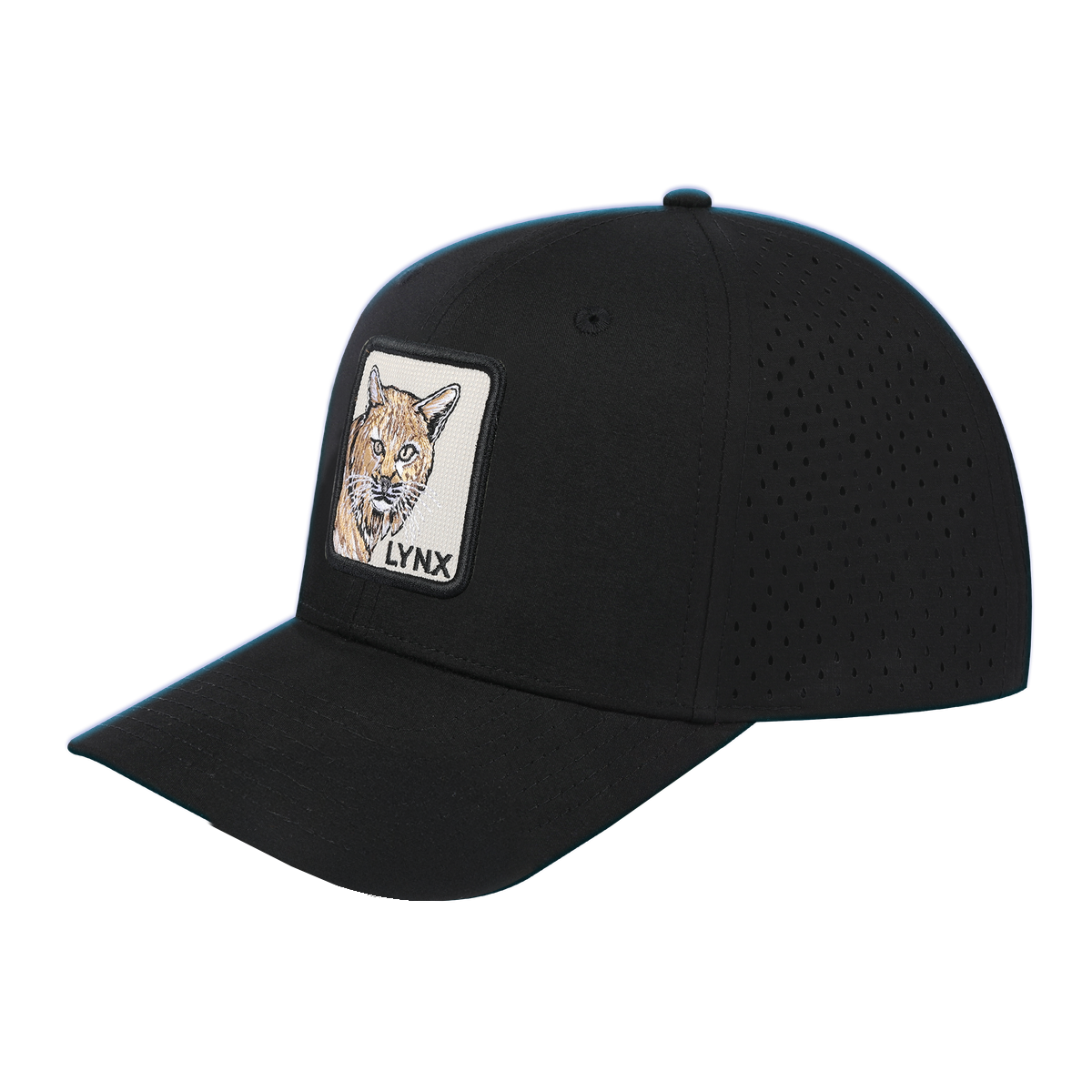 Lynx 6-Panel Microfiber Laser Hole Trucker Hat