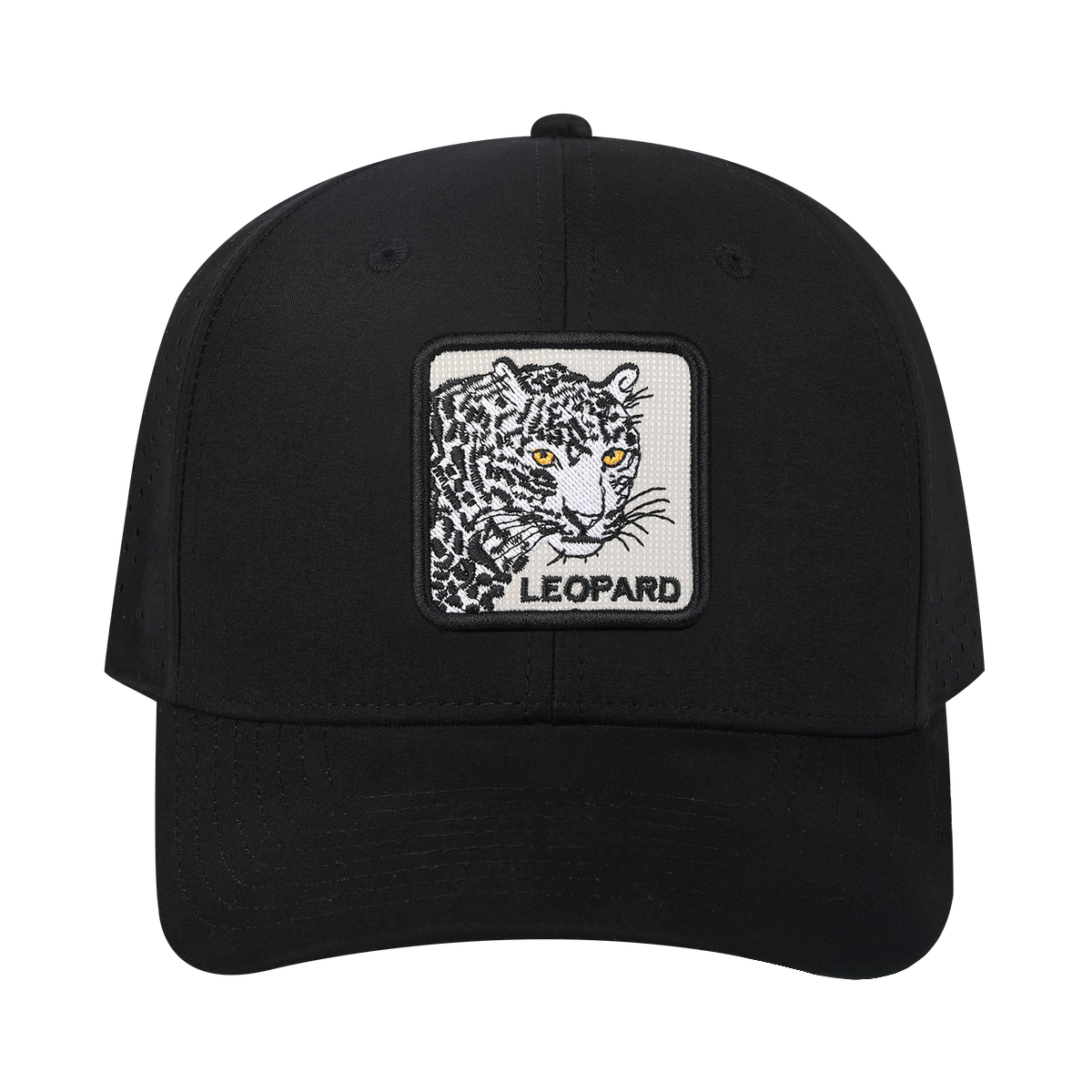 Leopard 6-Panel Microfiber Laser Hole Trucker Hat