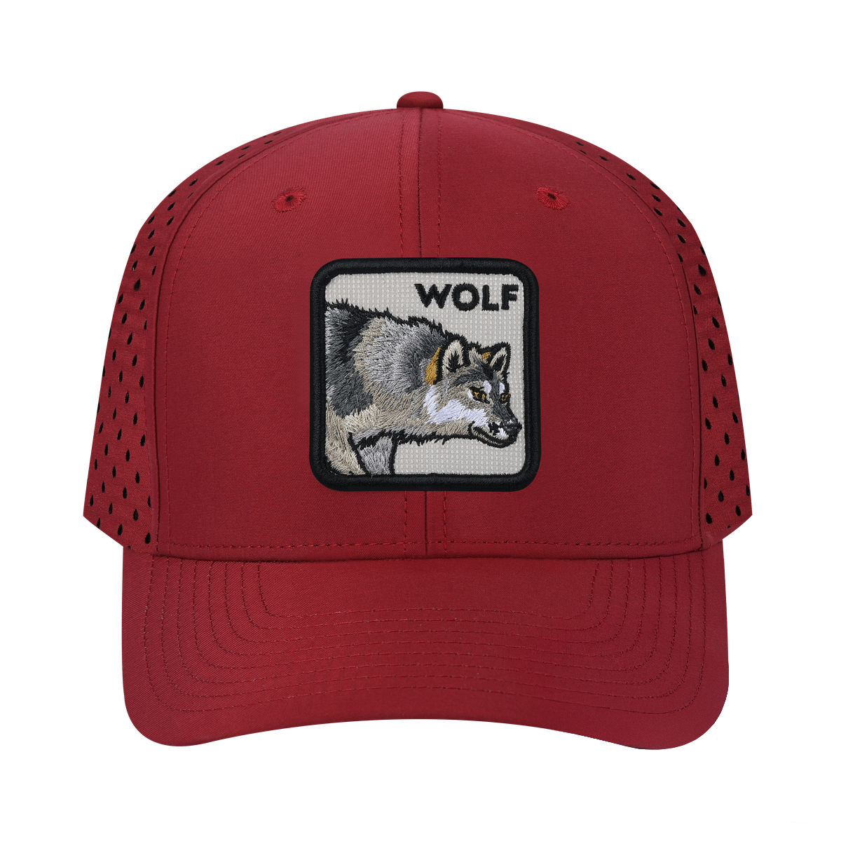 Wolf 6-Panel Microfiber Laser Hole Trucker Hat
