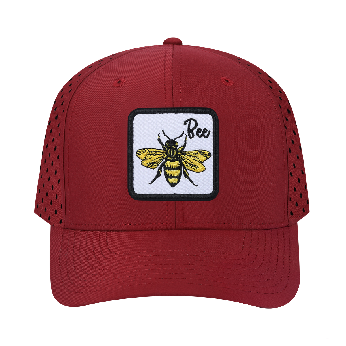 Bee 6-Panel Microfiber Laser Hole Trucker Hat