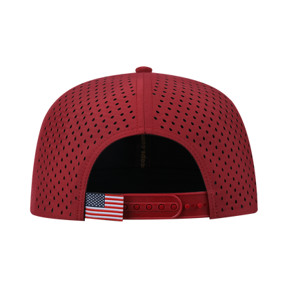 Bass 6-Panel Microfiber Laser Hole Trucker Hat with Dark Red front and Dark Red back