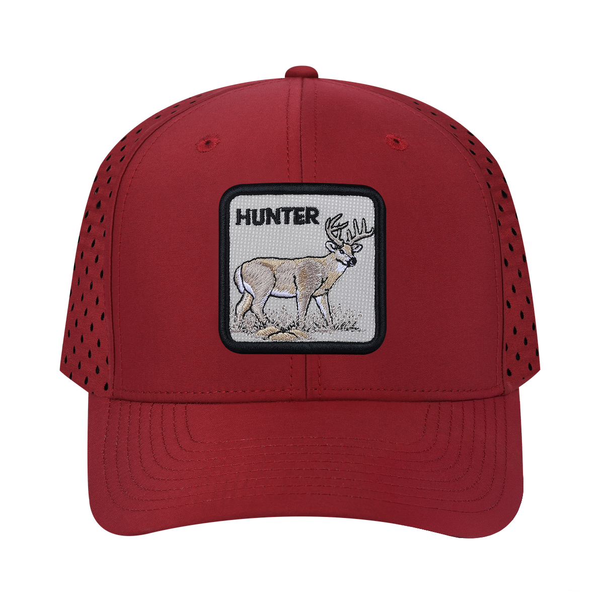 Hunter 6-Panel Microfiber Laser Hole Trucker Hat