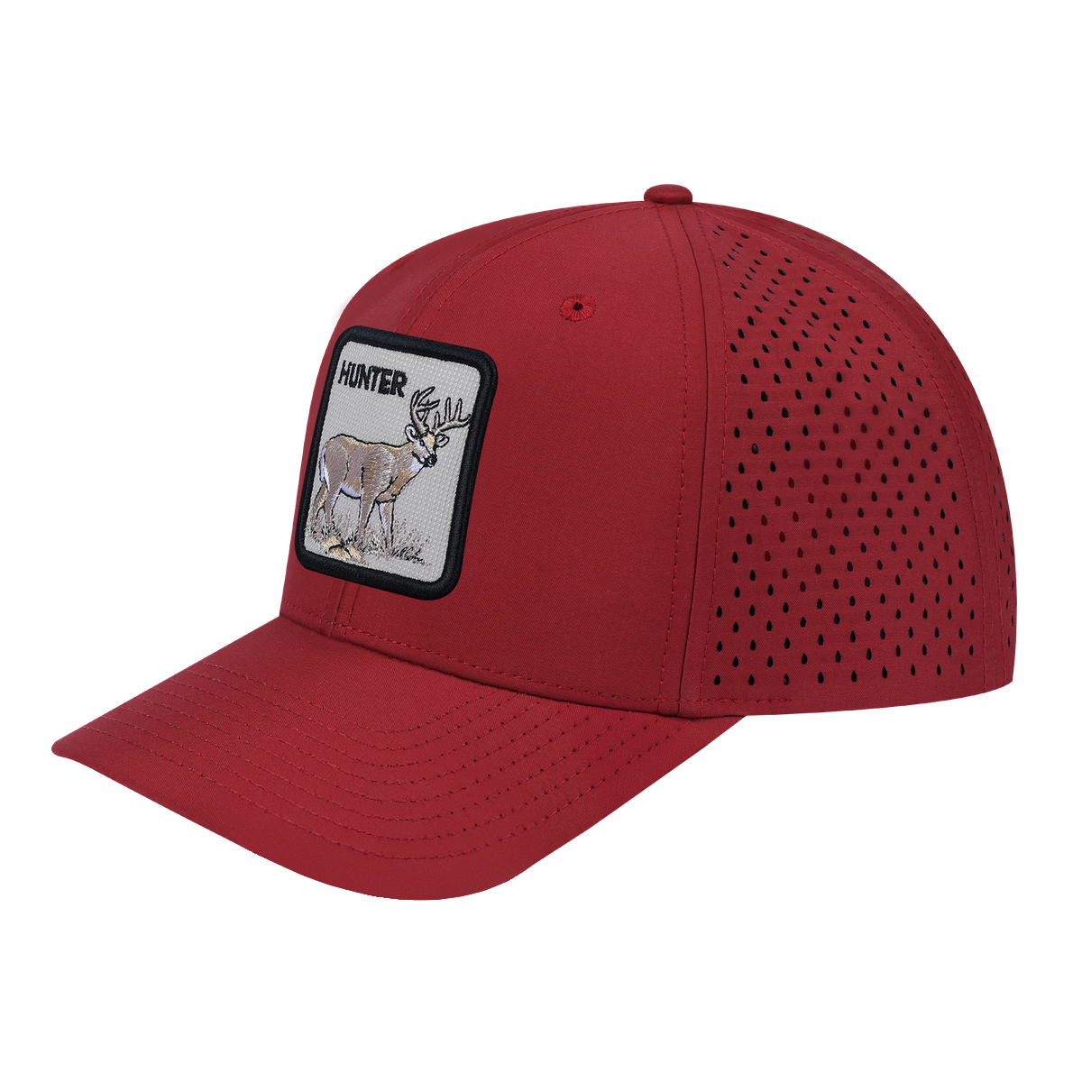 Hunter 6-Panel Microfiber Laser Hole Trucker Hat