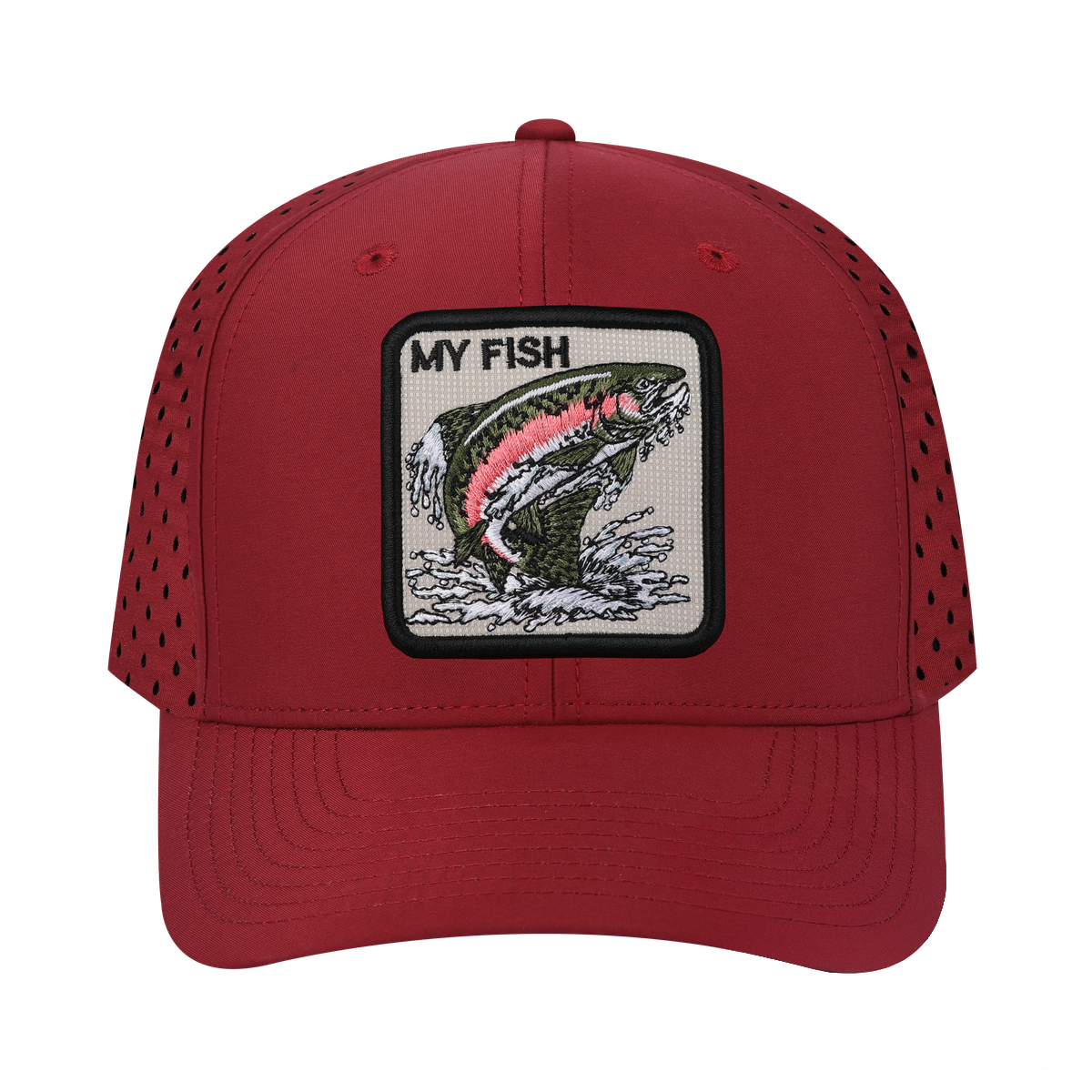 My Fish 6-Panel Microfiber Laser Hole Trucker Hat