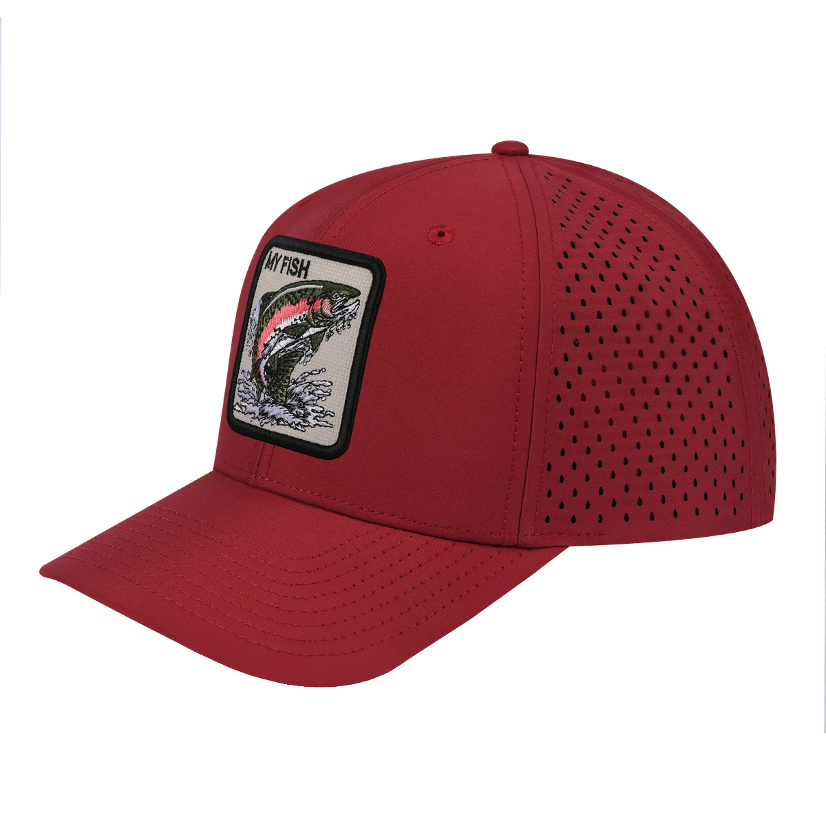 My Fish 6-Panel Microfiber Laser Hole Trucker Hat