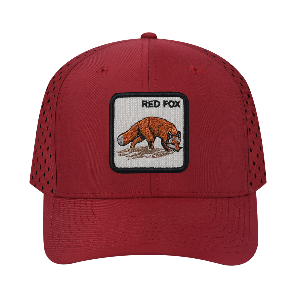 Red Fox 6-Panel Microfiber Laser Hole Trucker Hat