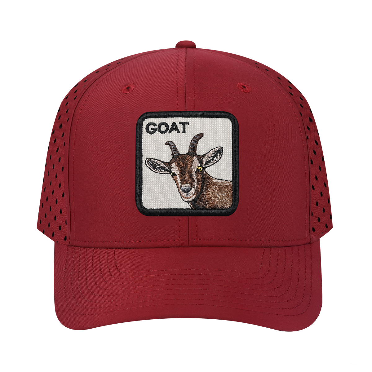 Goat 6-Panel Microfiber Laser Hole Trucker Hat