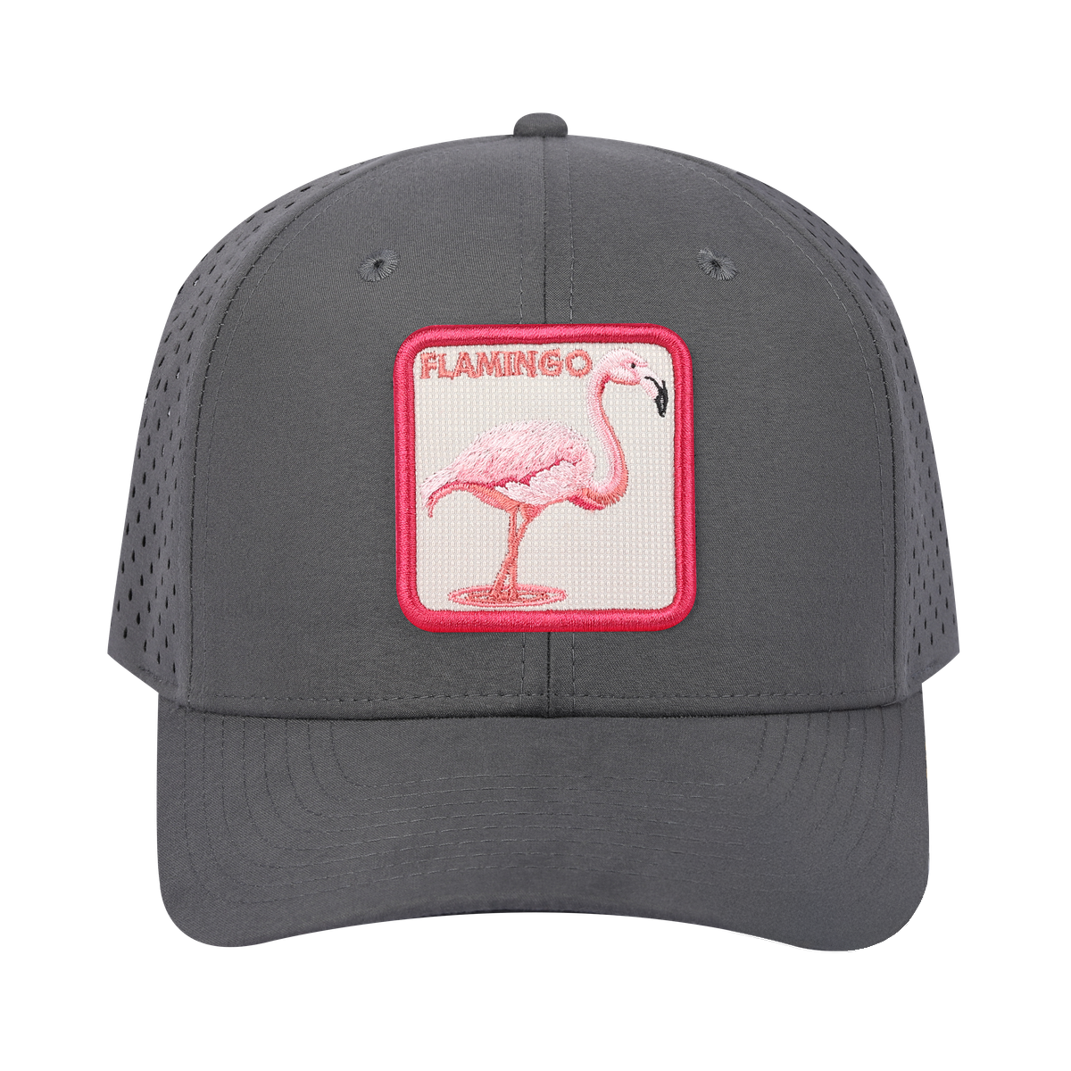 Flamingo 6-Panel Microfiber Laser Hole Trucker Hat