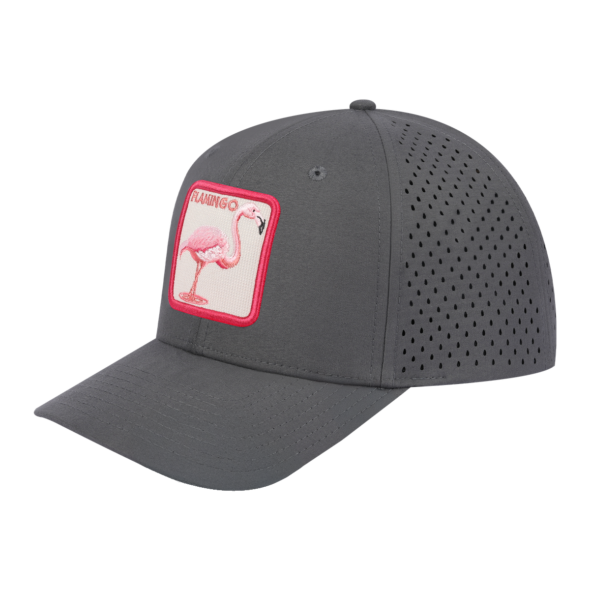 Flamingo 6-Panel Microfiber Laser Hole Trucker Hat