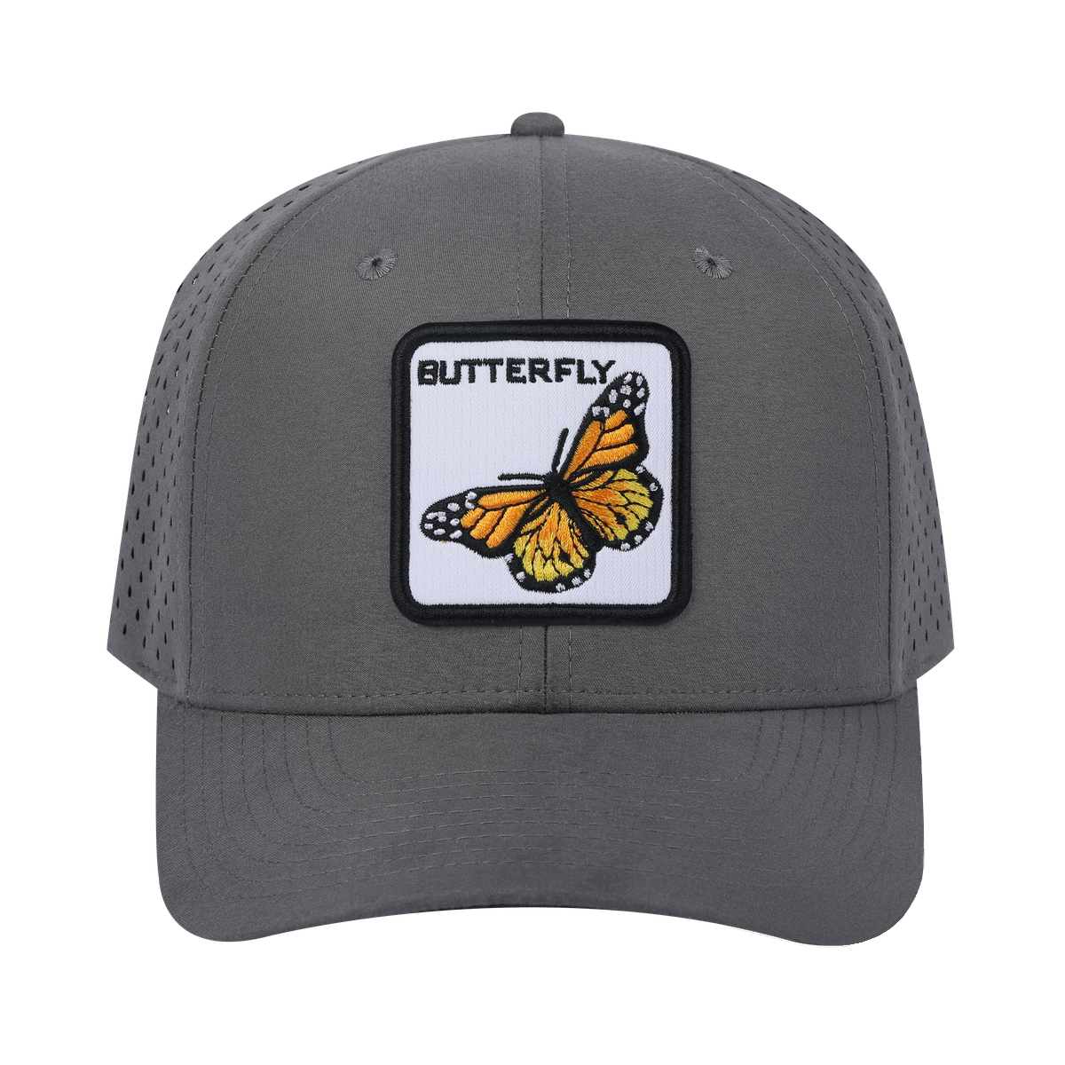 Butterfly 6-Panel Microfiber Laser Hole Trucker Hat