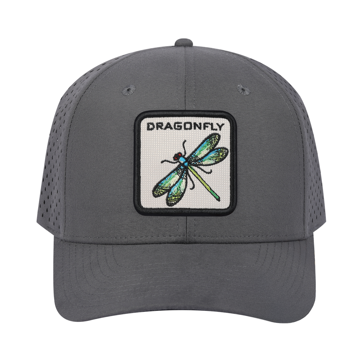 Dragonfly 6-Panel Microfiber Laser Hole Trucker Hat