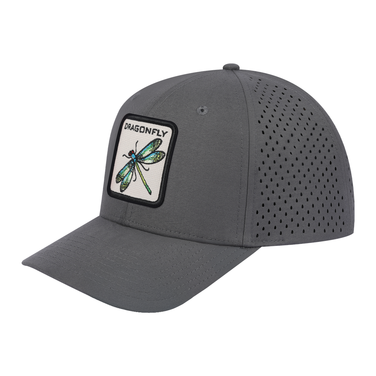 Dragonfly 6-Panel Microfiber Laser Hole Trucker Hat