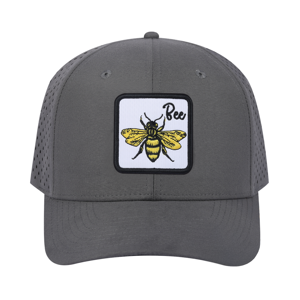 Bee 6-Panel Microfiber Laser Hole Trucker Hat